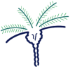 Online Coaching Logo; Blue T made to look like a palm tree